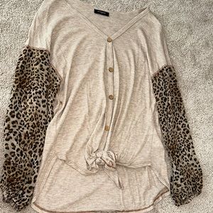 Long sleeve cheetah shirt. Size small.